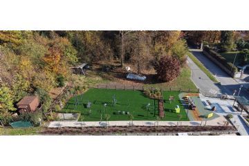 vista dall'alto dell'area parco giochi e area fitness