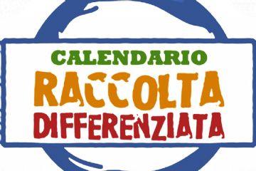 dicitura calendario raccolta differenziata con sullo sfondo cerchio