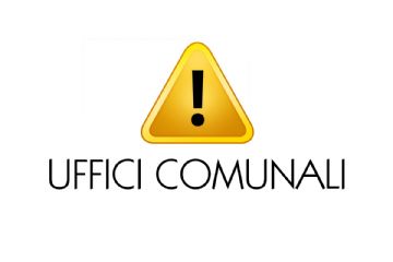 triangolo giallo con al centro punto esclamativo e scritta "uffici comunali" sotto