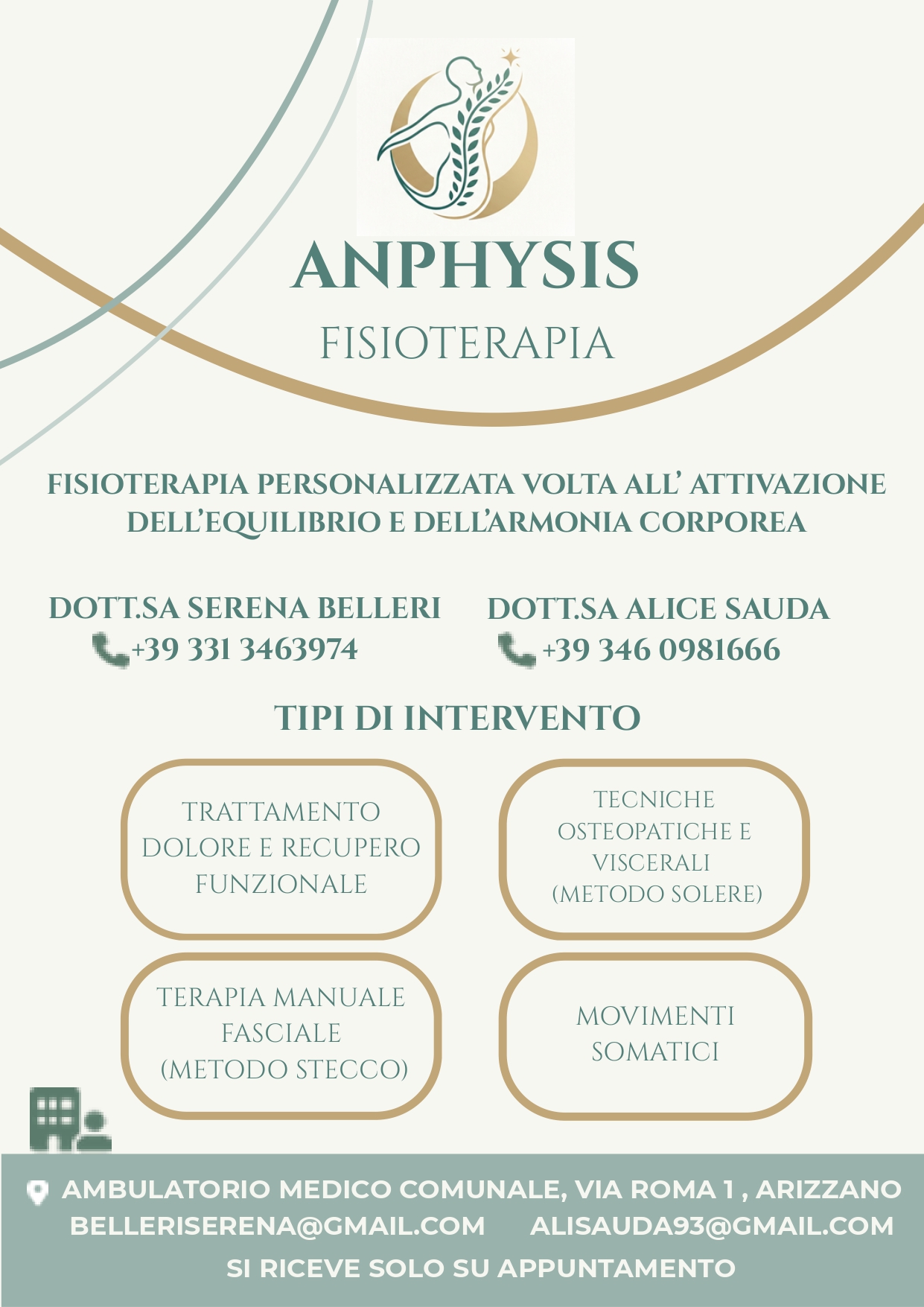 descrizione del servizio con i recapiti telefonici delle professioniste